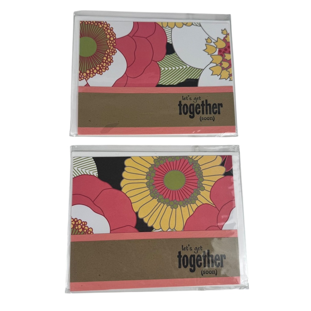 Shilo Henriques Creations Lets Get‎ Together Soon Floral Greeting Cards Set of 2